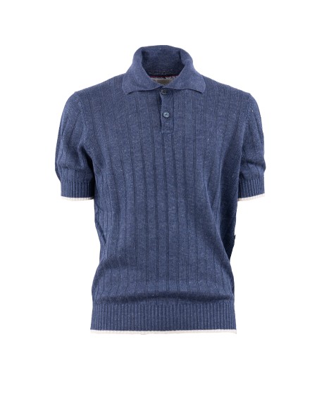 Shop BRUNELLO CUCINELLI  Polo: Brunello Cucinelli polo in cotone e lino.
Abbottonatura frontale parziale.
Collo, fondo manica e fondo a costine.
Composizione: 77% Lino, 23% Cotone.
Made in Italy.. M2L707605-CCV81